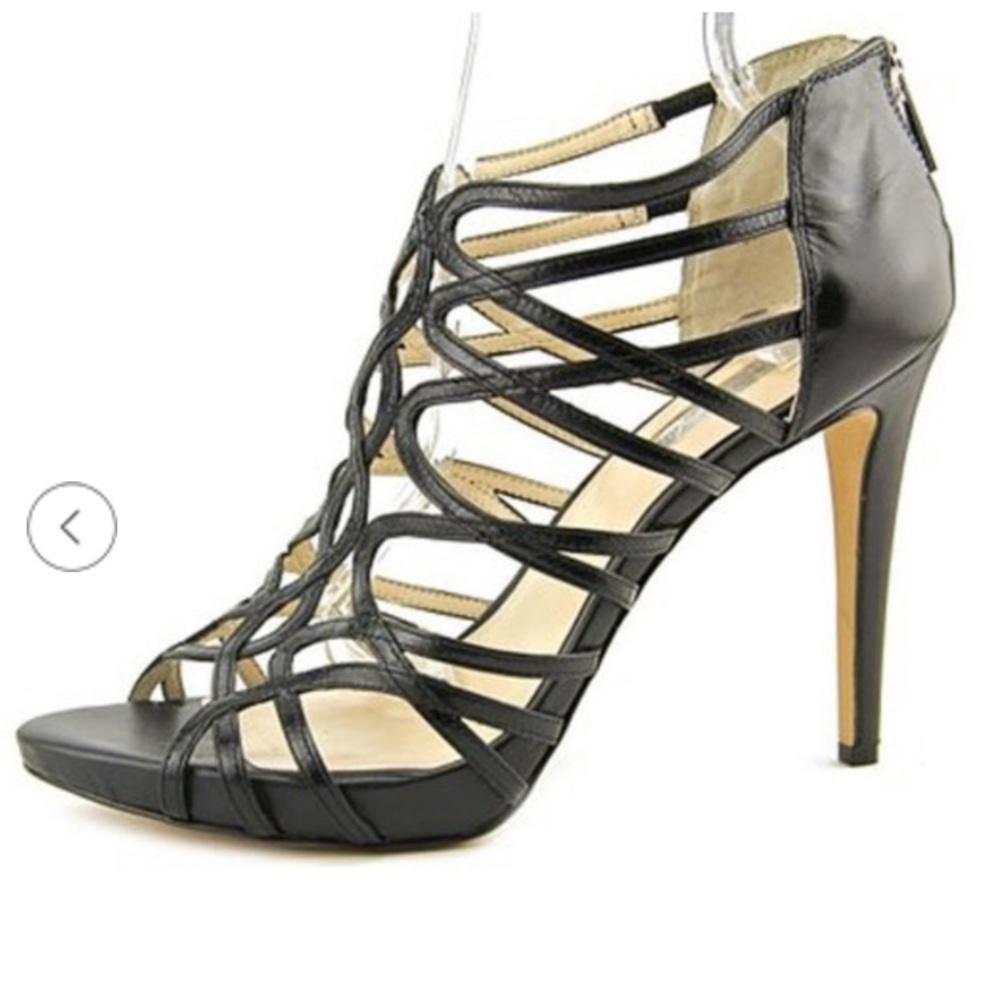INC Sharee Black leather heels 5 1/2